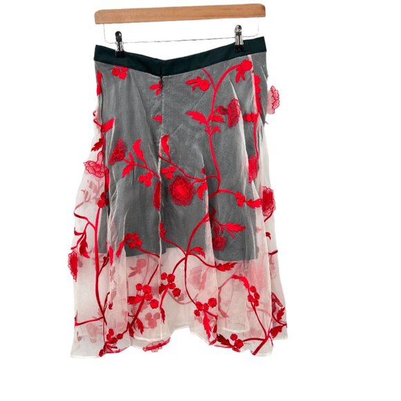 NWT Katharine Kidd Sheer Shell Floral Skirt - Picture 5 of 6